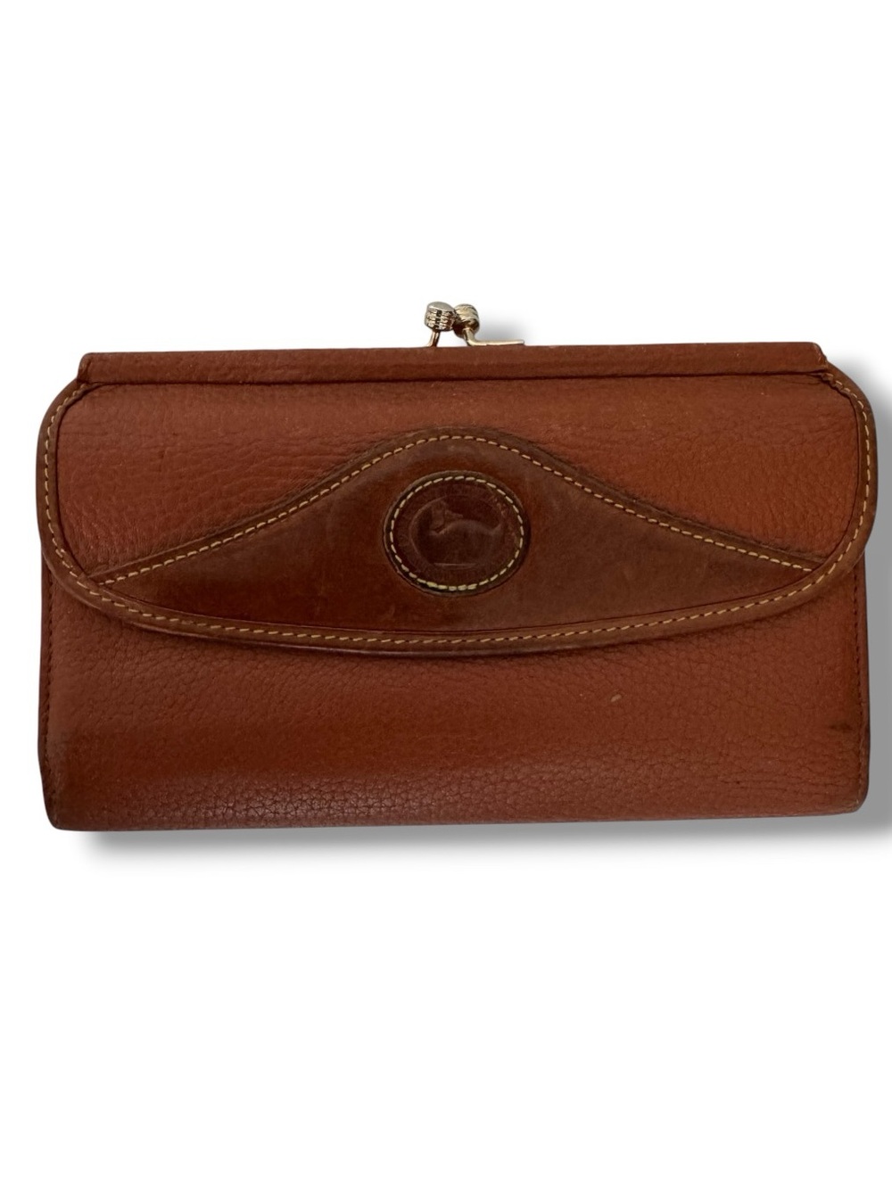 Dooney & Bourke Kiss Lock Wallet Embossed Duck Logo Bifold Clutch